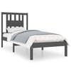 vidaXL Bed Frame without Mattress Grey Solid Wood 90x200 cm