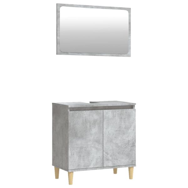 vidaXL 2 Piece Bathroom Furniture Set Concrete Grey Engineered Wood