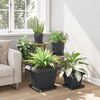 vidaXL Square Flower Pot 24 pcs Black 38 x 38 x 30 cm Plastic