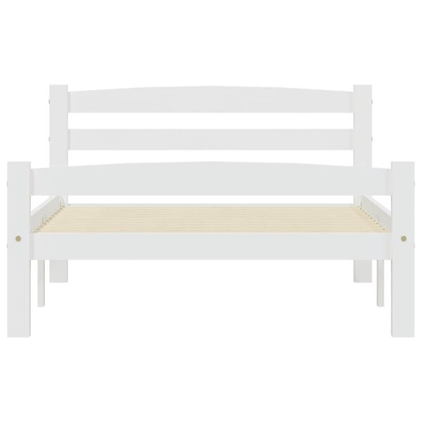 vidaXL Bed Frame without Mattress White Solid Wood Pine 90x200 cm