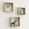 vidaXL Wall Cube Shelves 3 pcs Sonoma Oak