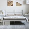 vidaXL Metal Bed Frame without Mattress with Headboard White 135x190cm