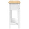 vidaXL End Table with Drawer White 114 x 34.5 x 73 cm Solid Pine Wood