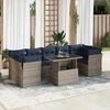 vidaXL 8 Piece Garden Sofa Set with Cushions Grey Poly Rattan Acacia