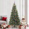 vidaXL Artificial Hinged Christmas Tree Green 210 cm PE and PVC