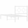 vidaXL Metal Bed Frame without Mattress with Headboard White 80x200cm