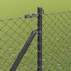 vidaXL Fence Post Grey 10 x 1.6 m (40 x 40 mm mesh) Steel and PVC
