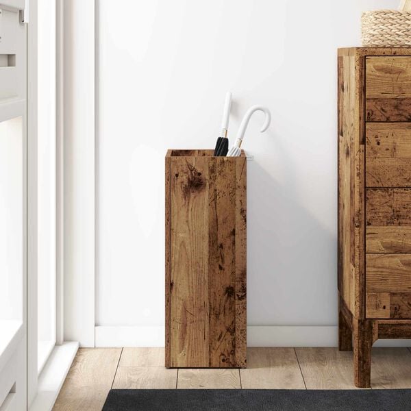 vidaXL Umbrella Stand Old Wood 25 x 24.5 x 64 cm Engineered Wood