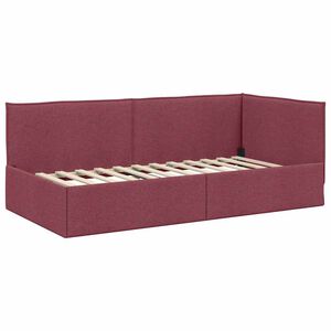 vidaXL Corner Bed Frame with Headboard Wine red 80 x 200 cm Fabric