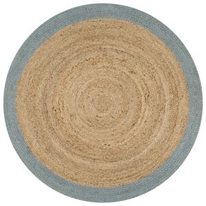 vidaXL Handmade Rug Jute with Olive Green Border 120 cm