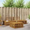 vidaXL Outdoor Sofa Set 3 Piece Natural Solid Acacia Wood