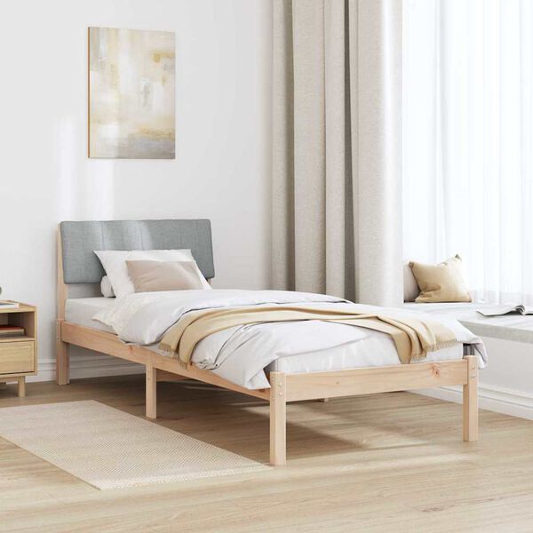 vidaXL Bed frame Brown and light grey 80 x 200 cm Solid pine wood
