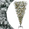 vidaXL Upside-down Artificial Hinged Christmas Tree 120 cm 150 LEDs