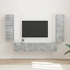 vidaXL TV Cabinet Set Wall-mounted 4 pcs Concrete Grey Engineered Wood