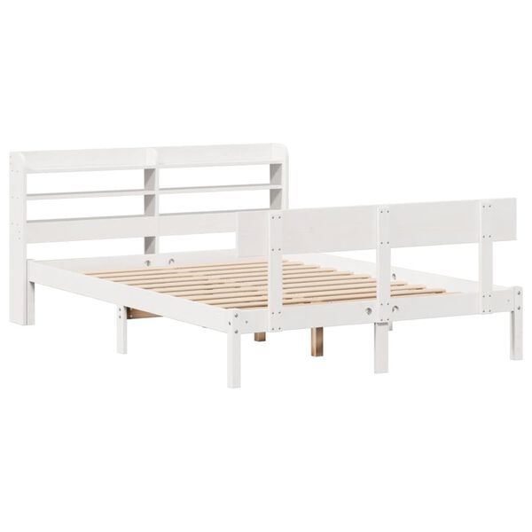 vidaXL Bed Frame without Mattress White 120x190 cm Small Double Solid Wood Pine