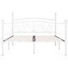 vidaXL Bed Frame without Mattress with Slatted Base White Metal 160x200 cm