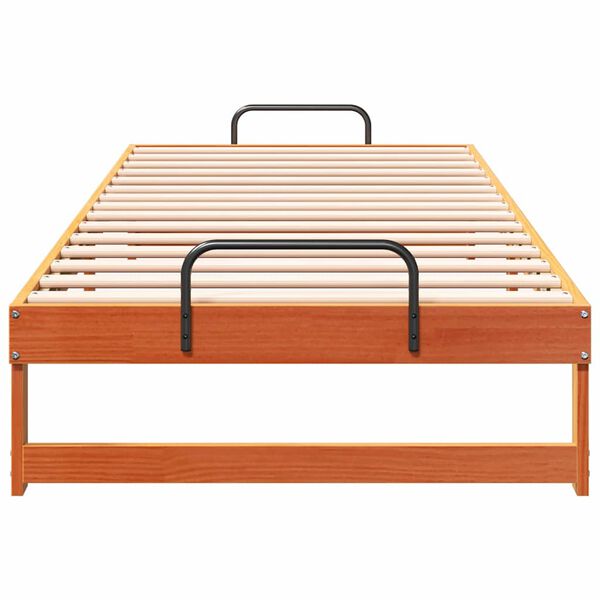 vidaXL Bed Frame Brown 80 x 220 cm Solid Pine Wood