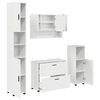 vidaXL Bathroom Furniture Set with Drawer 4 pcs High Gloss White