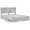 vidaXL Bed Frame with Drawer Concrete Grey 160 x 200 cm Engineer Wood