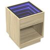 vidaXL Coffee Table with Infinity LED Sonoma Oak 40x40x50 cm