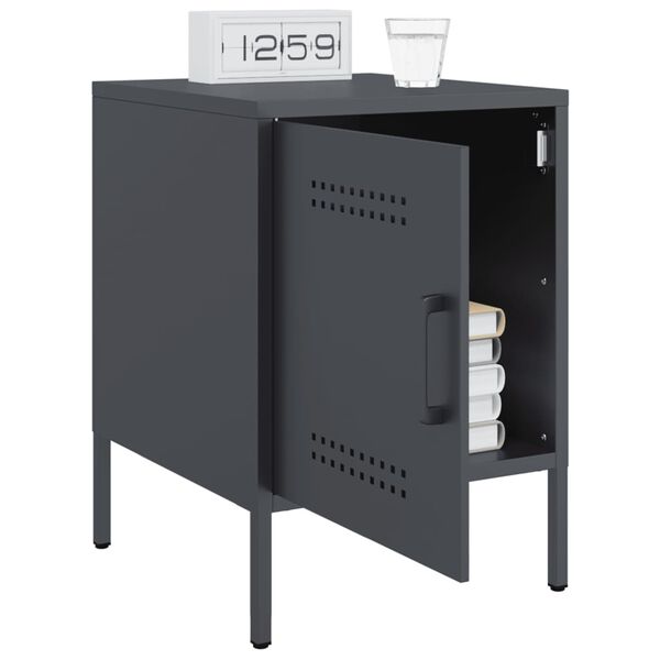 vidaXL Bedside Cabinets 2 pcs Anthracite 36x39x50.5 cm Steel