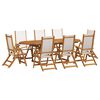 vidaXL 7 Piece Garden Dining Set Solid Wood Acacia and Textilene