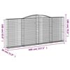 vidaXL Arched Gabion Baskets 7 pcs 400x30x160/180 cm Galvanised Iron