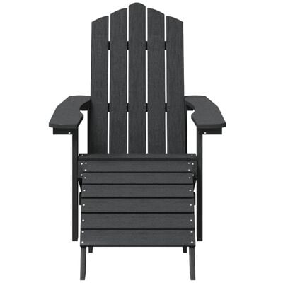 vidaXL Garden Adirondack Chair with Footstool HDPE Anthracite