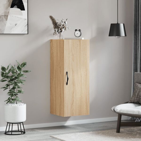 vidaXL Wall Mounted Cabinet Sonoma Oak 34.5x34x90 cm Engineered Wood