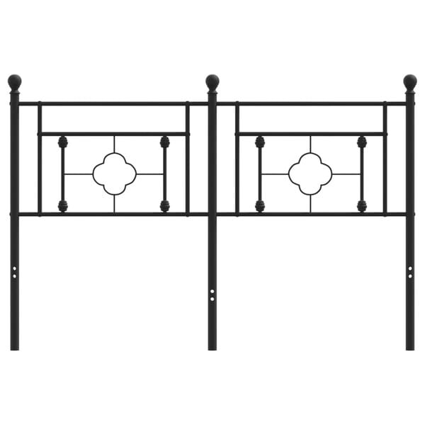 vidaXL Metal Replace Headboard Black 140 cm