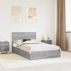 vidaXL Storage Bed Grey Sonoma 135 x 190 cm Engineered Wood