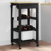 vidaXL Kitchen Trolley Plain Black 88.5 x 40 x 48 cm