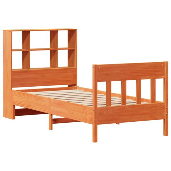 vidaXL Bed Frame without Mattress Wax Brown 90x190 cm Single Solid Wood Pine