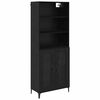 vidaXL Highboard Black Oak 69.5 x 34 x 180 cm Engineered Wood