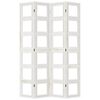 vidaXL Room Divider 4 Panels White Solid Wood Paulownia