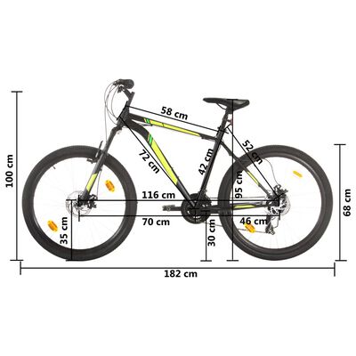 vidaXL Mountain Bike 21 Speed 27.5 inch Wheel 42 cm Black