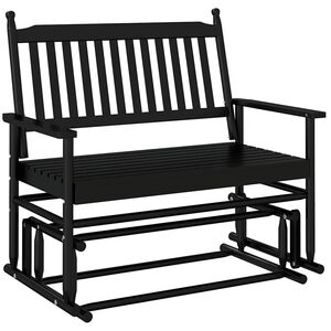 vidaXL Glider Bench Black 118x70x104,5 cm Solid Wood Poplar