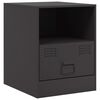 vidaXL Bedside Cabinet Black 34.5x39x44 cm Steel