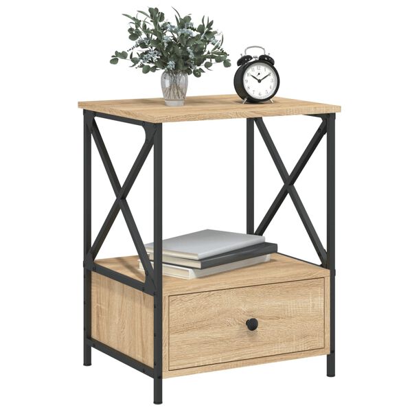 vidaXL Bedside Tables 2 pcs Sonoma Oak 50x41x65 cm Engineered Wood