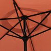 vidaXL Garden Parasol with LED Lights and Steel Pole 300 cm Terracotta