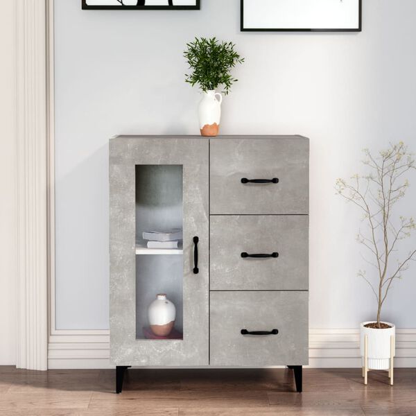 vidaXL Sideboard Concrete Grey 69.5x34x90 cm Engineered Wood
