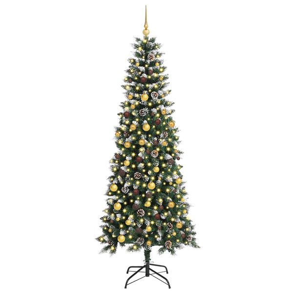 vidaXL Artificial Christmas Tree with 300 LEDs with Stand Green 210 cm