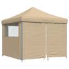 vidaXL Party Tent Folding Beige 292 x 292 x 315 cm Oxford Fabric