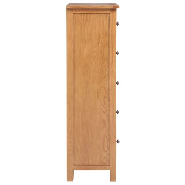 vidaXL Tall Chest of Drawers 45x32x110 cm Solid Oak Wood