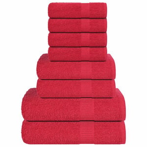 vidaXL 8 Piece Towel Set "FROGN" Red 360 gsm