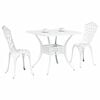 vidaXL Garden Table Set 3 pcs White Cast Aluminium