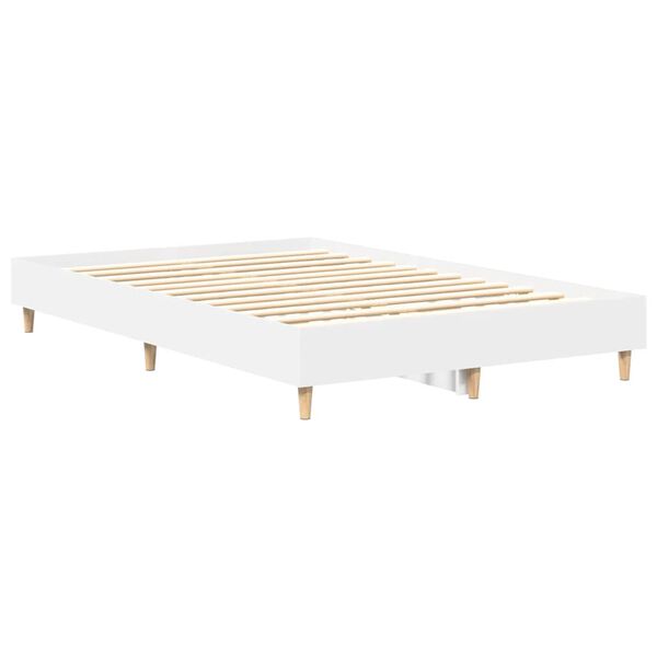 vidaXL Bed Frame No Mattress White 135x190 cm Double Engineered Wood