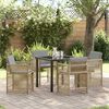 vidaXL Garden Dining Set 5 pcs Beige Poly Rattan
