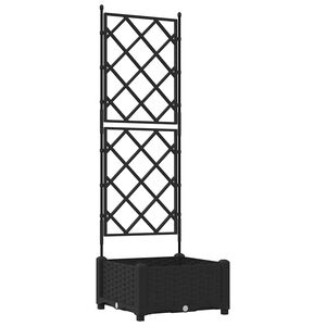 vidaXL Garden Planter Black 40 x 40 x 125.5 cm Steel