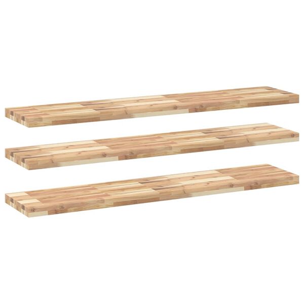 vidaXL Floating Shelves 3 pcs 160x30x4 cm Untreated Solid Wood Acacia